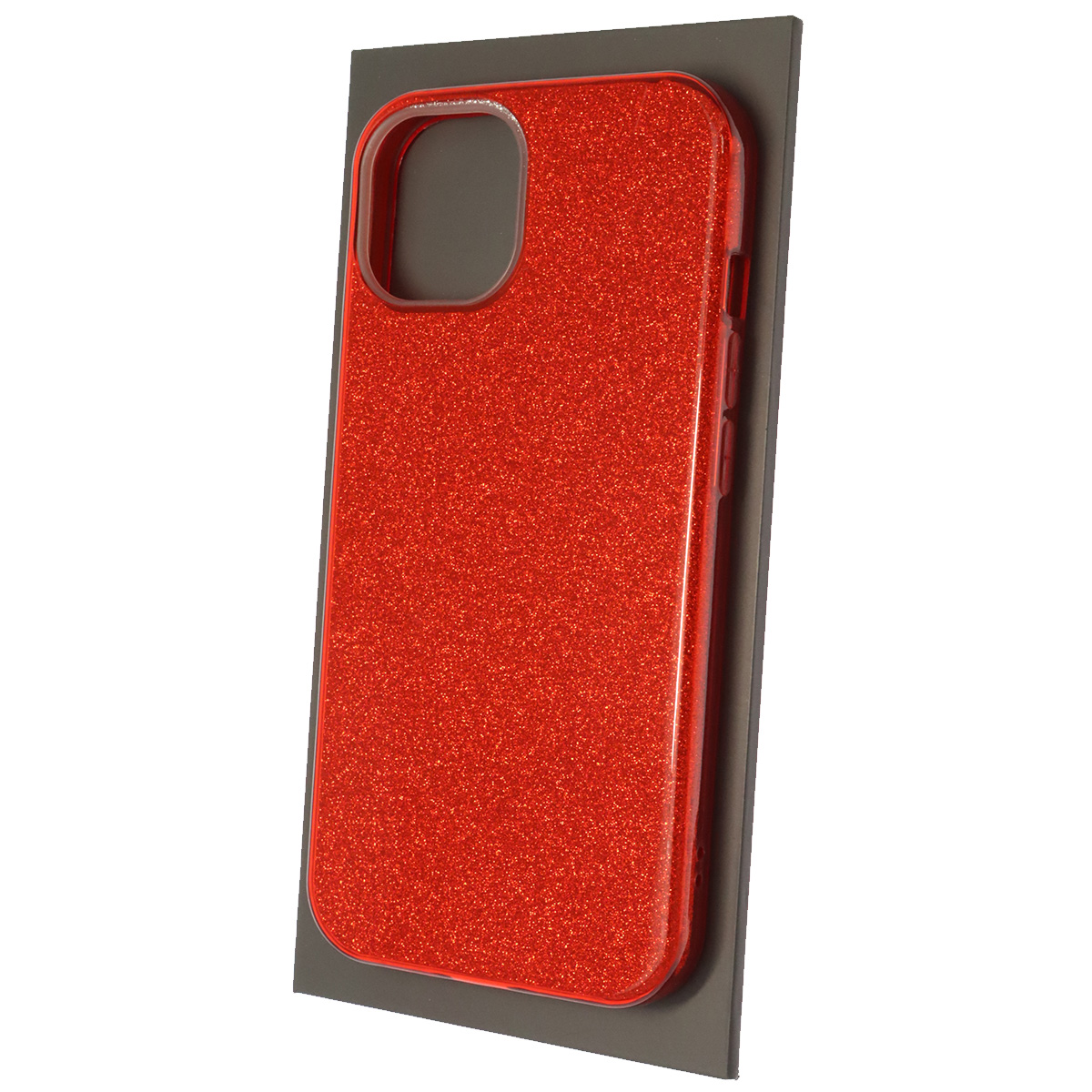 Чехол накладка SHINE для APPLE iPhone 13, силикон, блестки, цвет красный