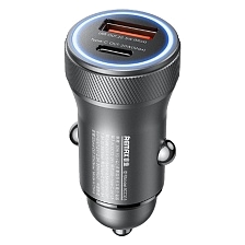 АЗУ (Автомобильное зарядное устройство) REMAX RCC335, 30W, 1 USB A, 1 USB Type C, PD, QC, цвет темно серебристый