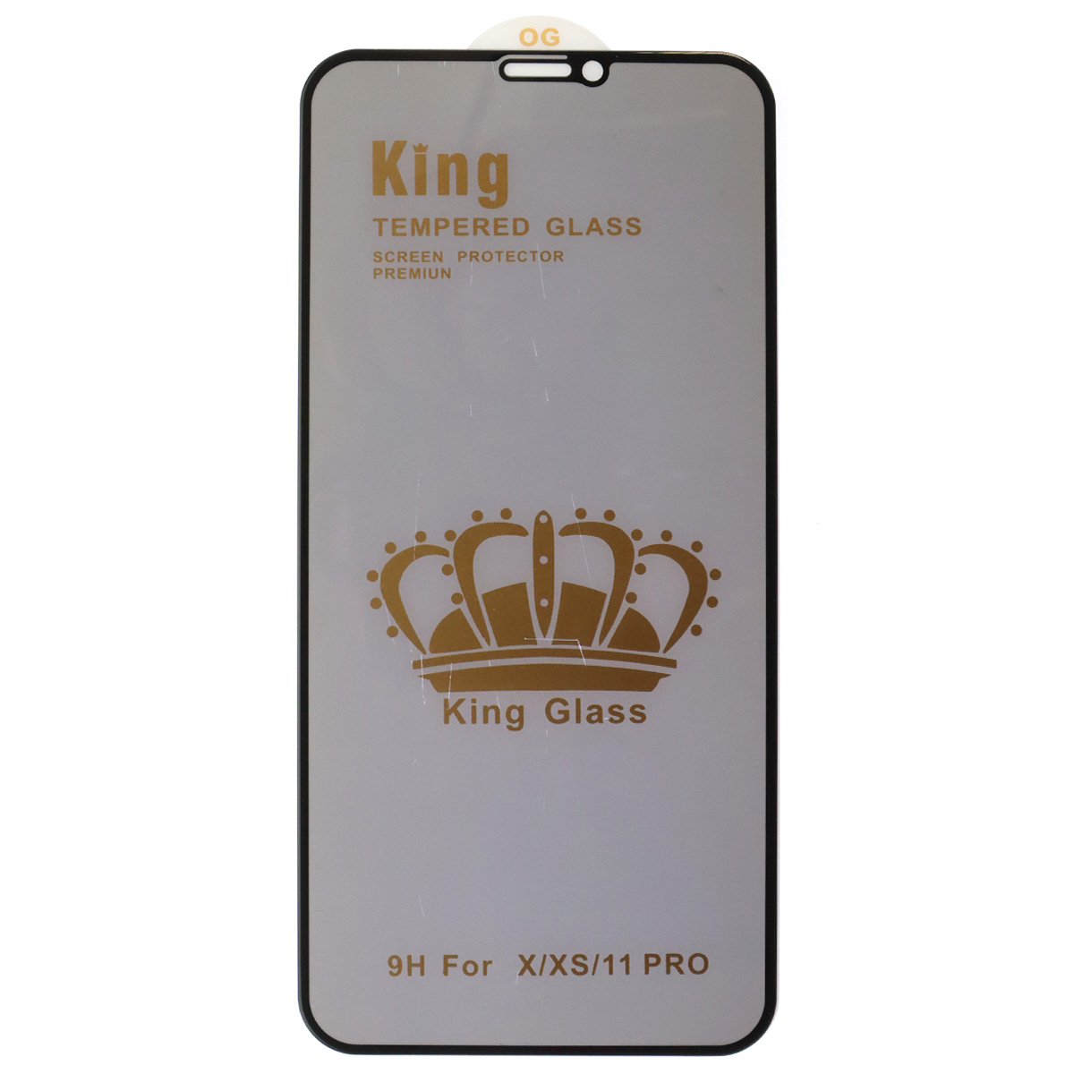 Защитное стекло Антишпион King Glass для APPLE iPhone X, iPhone XS, iPhone 11 Pro, цвет окантовки черный