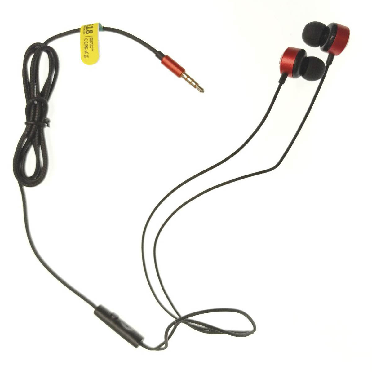 Гарнитура (наушники с микрофоном) проводная, Celebrat G18, цвет красный