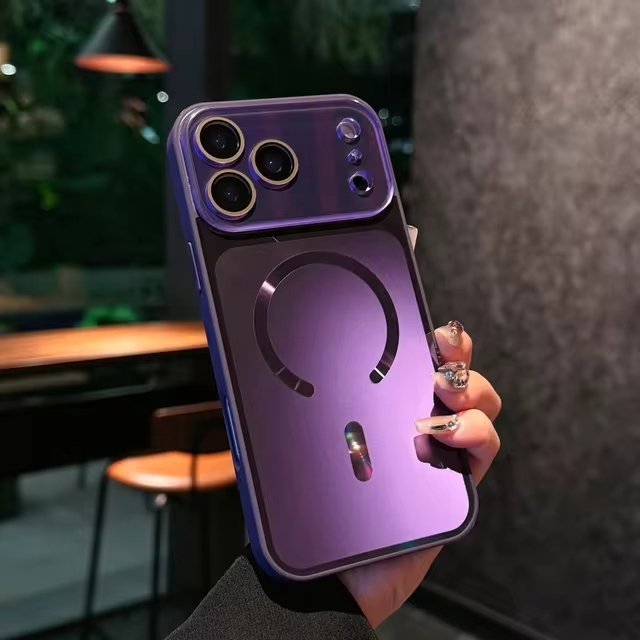 Чехол накладка BEXFLOVE для APPLE iPhone 17, Magsafe, защита камер, пластик, силикон, цвет пурпурный