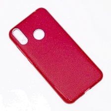 Чехол накладка Shine для HUAWEI Honor 8C, силикон, блестки, цвет красный