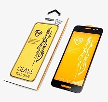 Защитное стекло "6D" GLASS FULL GLUE для SAMSUNG Galaxy J2 CORE (SM-J260), цвет канта черный.