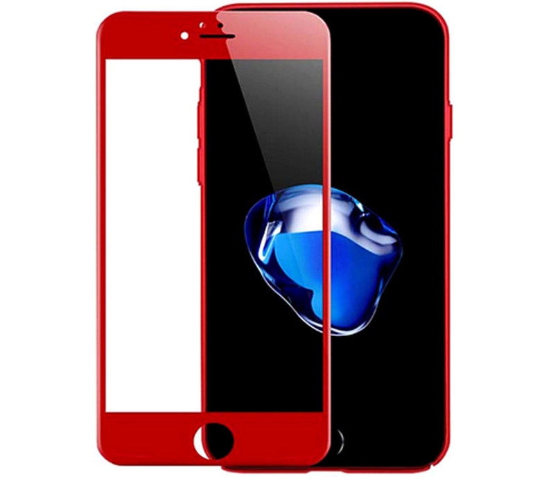 Защитное стекло 5D для Apple iPhone 7 /4.7"/картон.упаковка/ красный 2Д.
