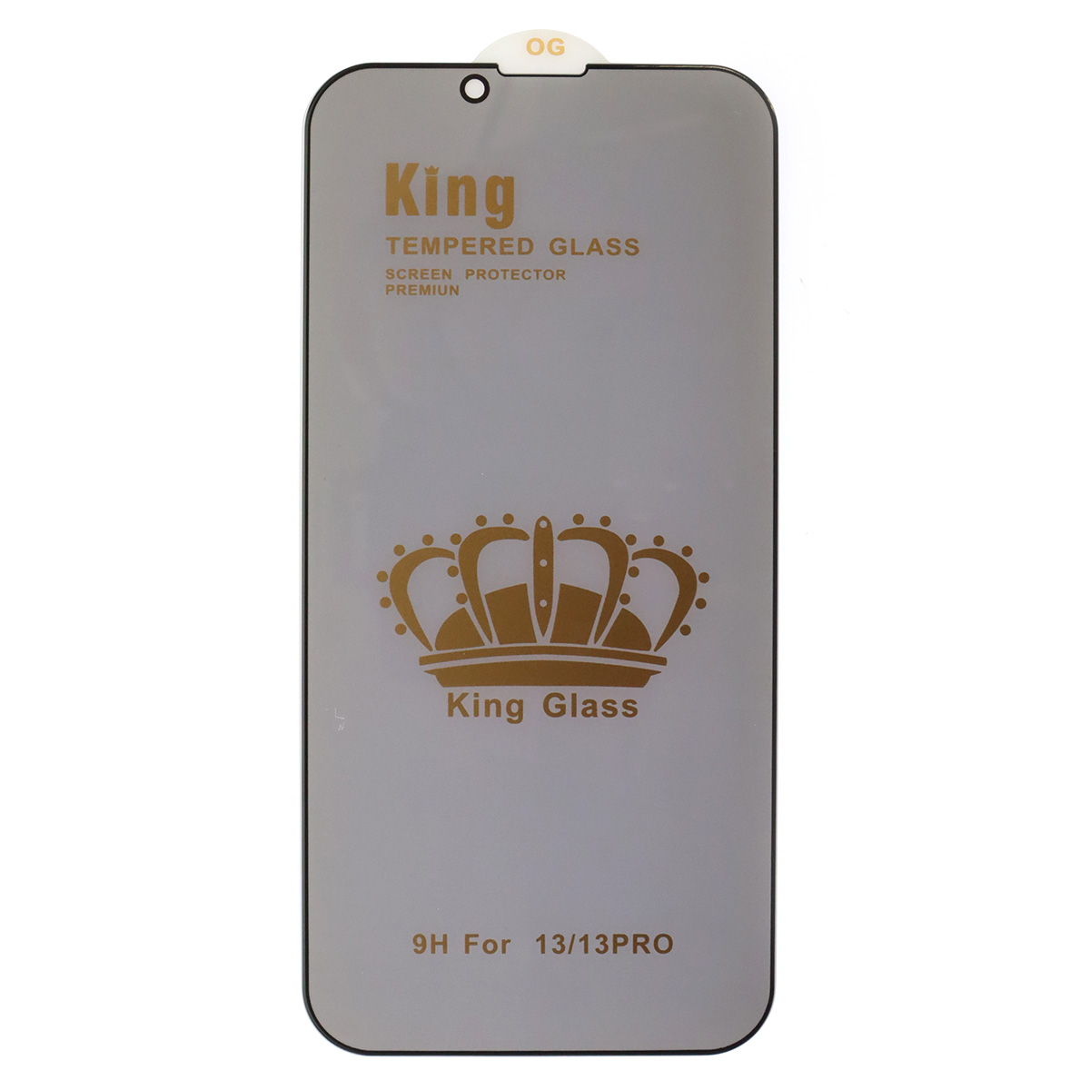 Защитное стекло Антишпион King Glass для APPLE iPhone 13 (6.1"), iPhone 13 Pro (6.1"), iPhone 14 (6.1"), цвет окантовки черный