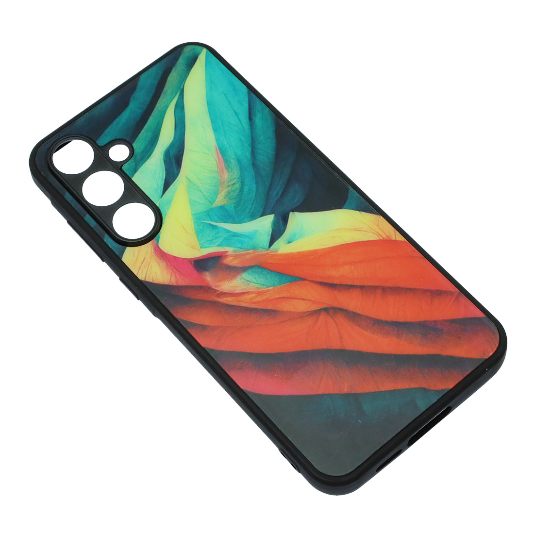 Чехол накладка для SAMSUNG Galaxy A55, пластик, силикон, защита камеры, рисунок Акварельные лепестки