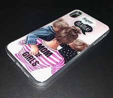 Чехол накладка для APPLE iPhone XS MAX, силикон, рисунок Super MAMA MOM.