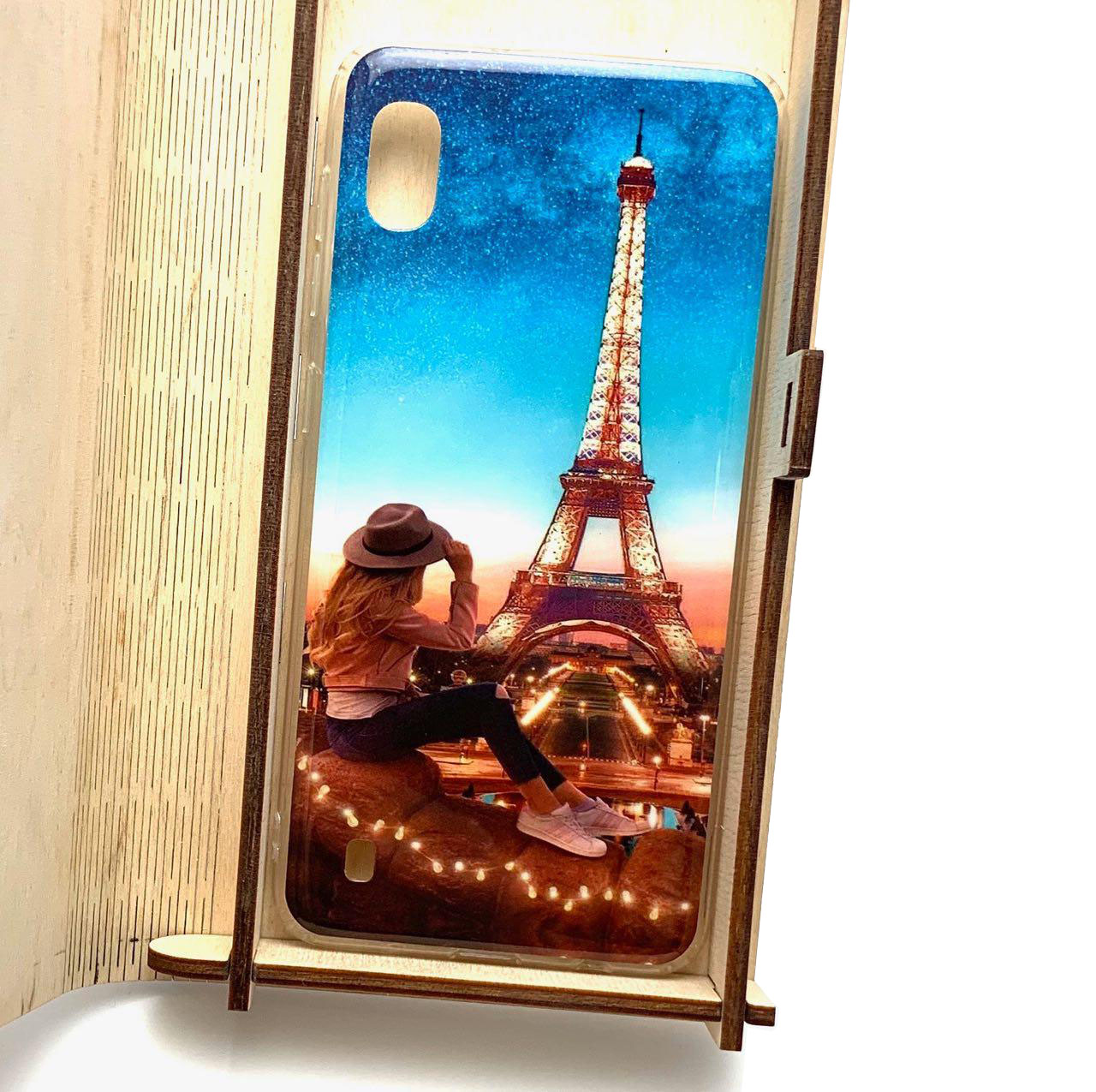 Чехол накладка Vinil для SAMSUNG Galaxy A10 (SM-A105), силикон, стекло, рисунок Paris.