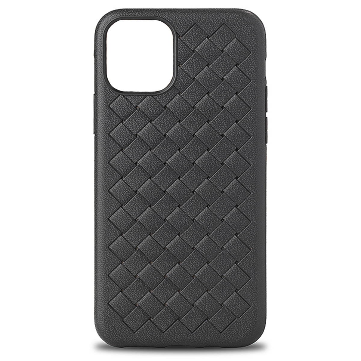 Чехол накладка для APPLE iPhone 12, iPhone 12 Pro (6.1), силикон, плетение, цвет черный