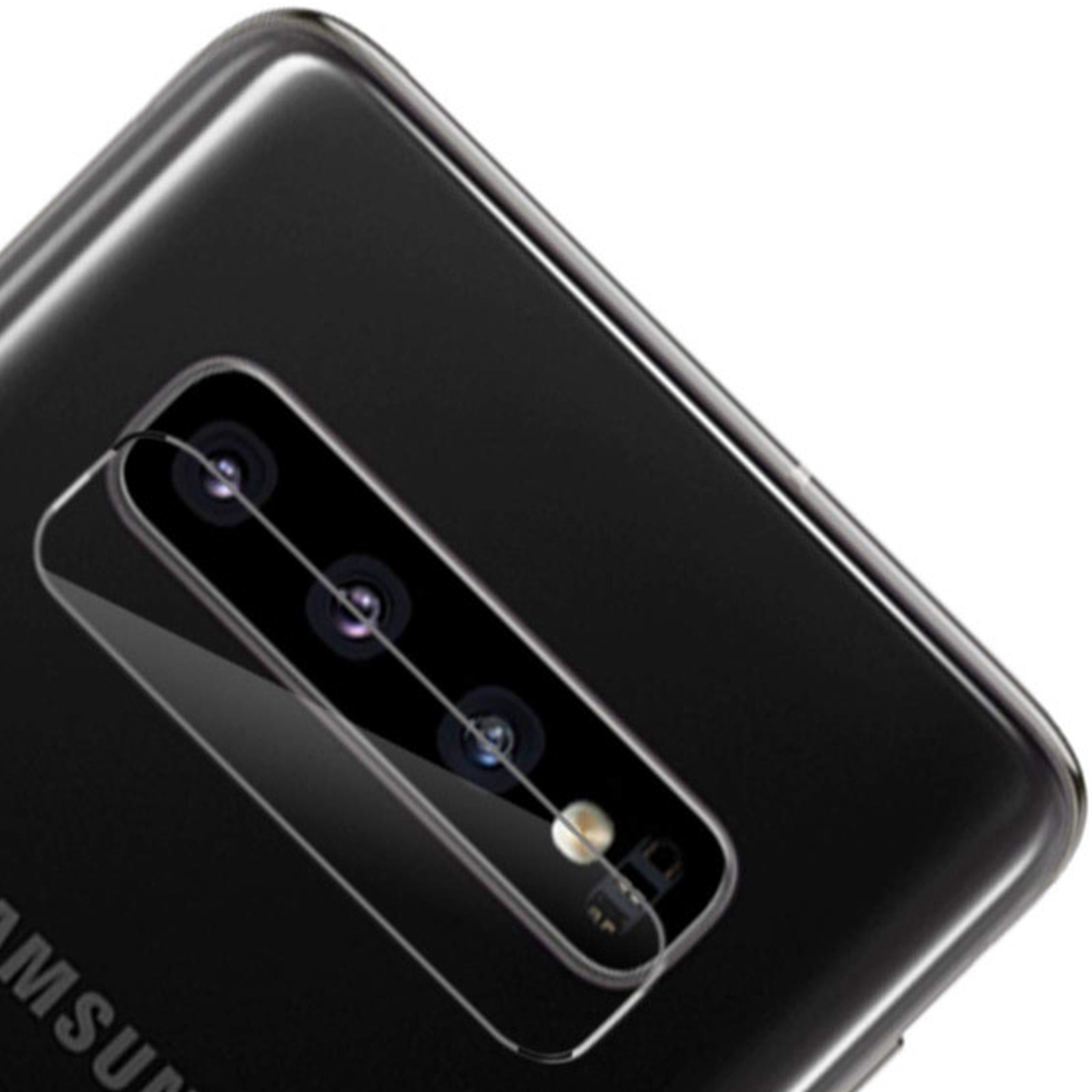 Защитное стекло для задней камеры SAMSUNG Galaxy S10 (SM-G973F), Galaxy S10 Plus (SM-G975), ударопрочное, прозрачное