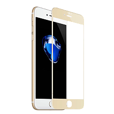 Защитное стекло 4D для APPLE iPhone 6/6S (4.7") золотой кант Monarch.