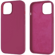 Чехол накладка Silicon Case для APPLE iPhone 15 (6.1"), силикон, бархат, цвет малиновый