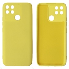 Чехол накладка NANO для Realme Narzo 50A, силикон, бархат, цвет желтый