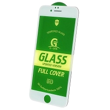 Защитное стекло 5D G-ONE для APPLE iPhone 6, iPhone 6S, с сеточкой на динамике, цвет окантовки белый