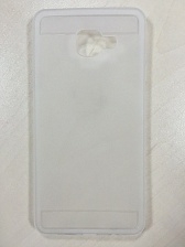 Чехол накладка для SAMSUNG Galaxy A7 2016 (SM-A710), силикон, матовый, с логотипом, цвет белый