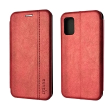 Чехол книжка LIZARD для SAMSUNG Galaxy A41 (SM-A415), экокожа, визитница, цвет красный.