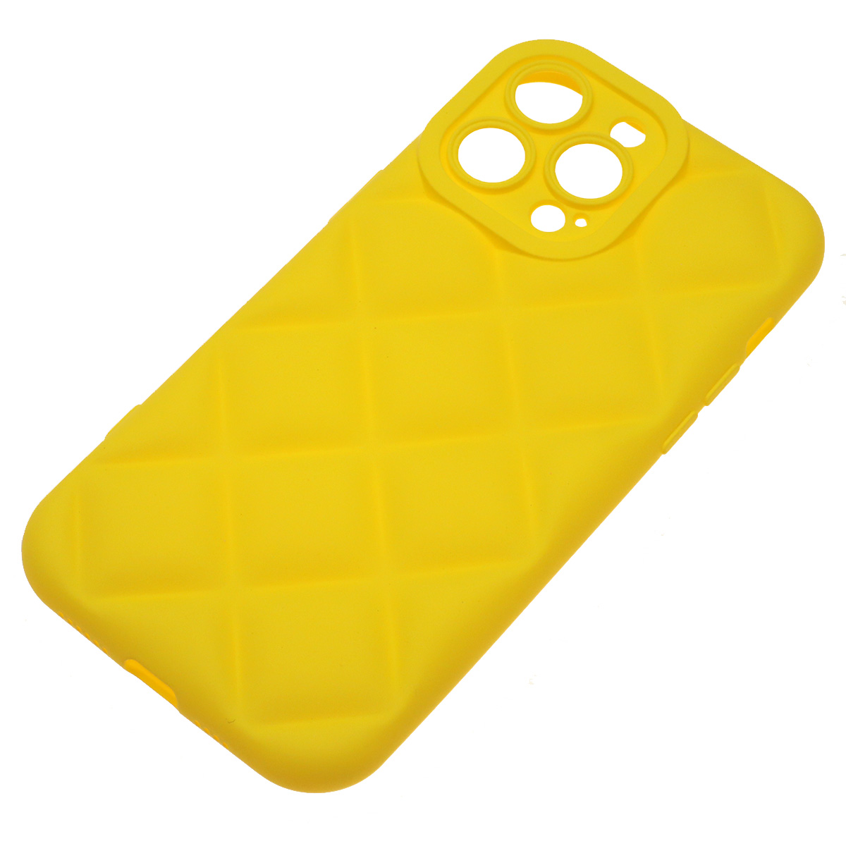 Чехол накладка для APPLE iPhone 14 Pro Max (6.7"), силикон, 3D ромб, цвет желтый Чехол накладка для APPLE iPhone 14 Pro Max (6.7"), силикон, 3D ромб, цвет желтый