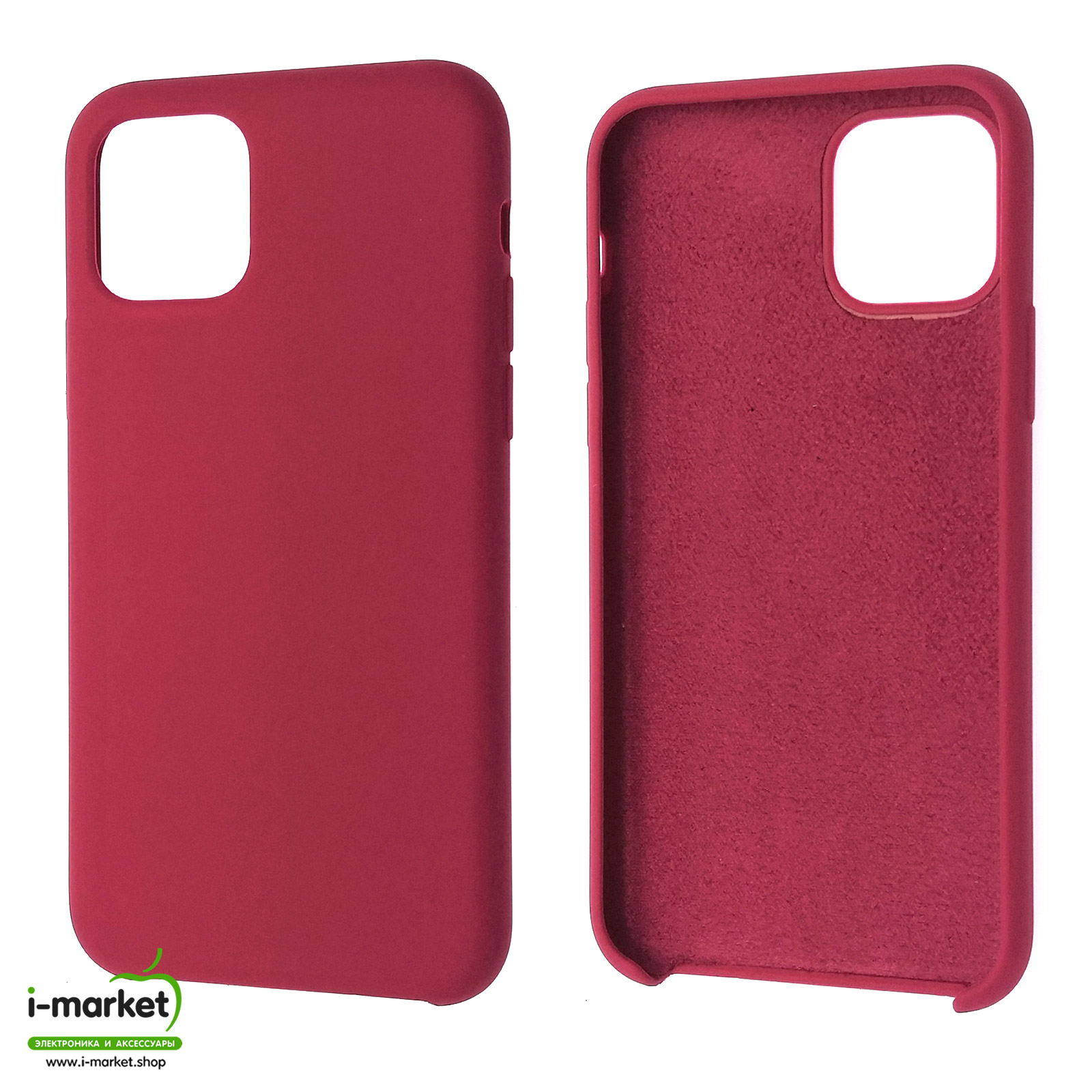 Чехол накладка Silicon Case для APPLE iPhone 11 Pro 2019, силикон, бархат, цвет малиновый.