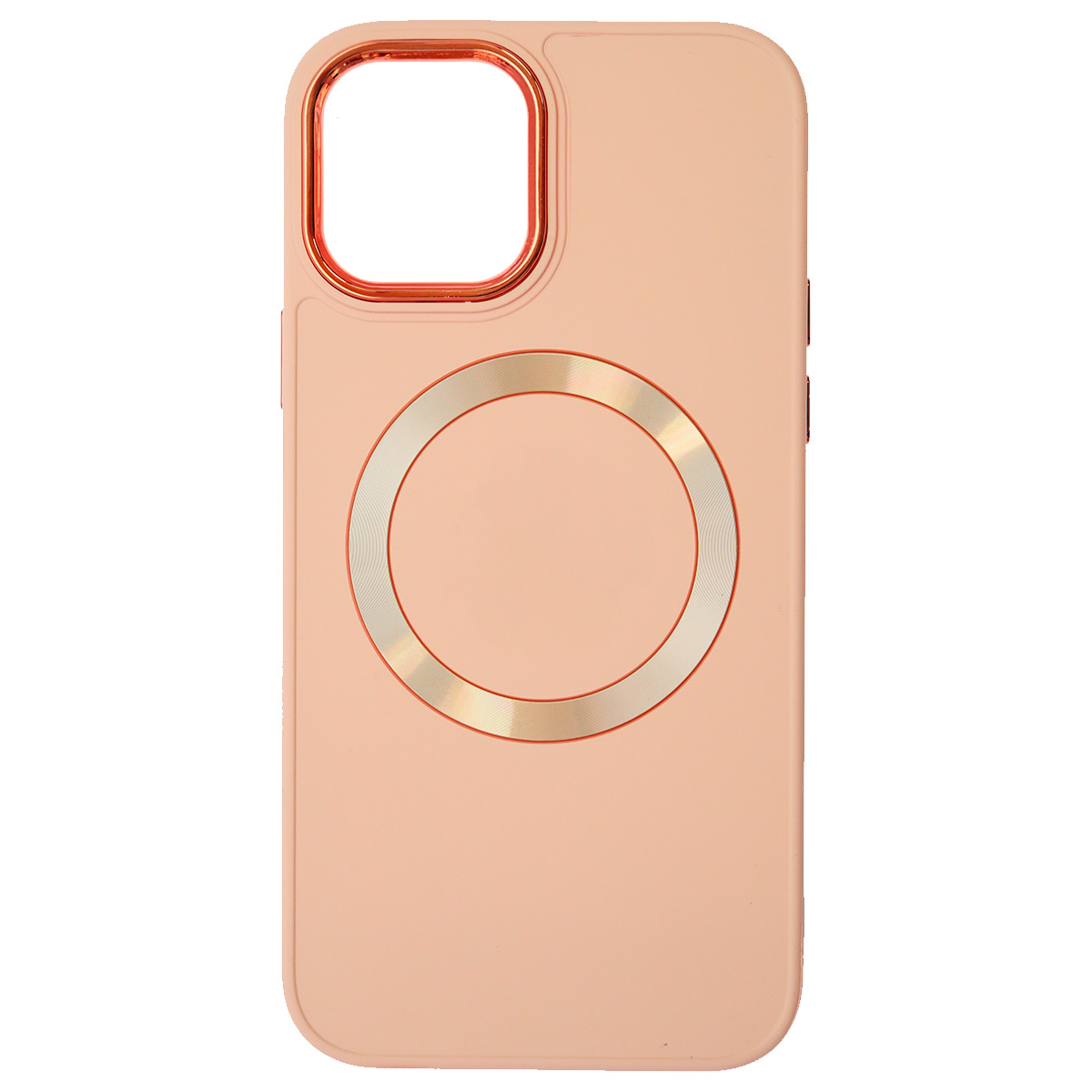 Чехол накладка с поддержкой MagSafe для APPLE iPhone 12, iPhone 12 Pro, силикон, пластик, цвет розовый