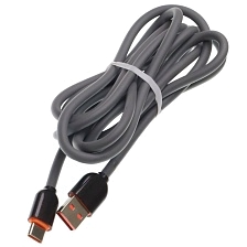 Кабель USB A на USB Type C, длина 2 метра, цвет черно серый