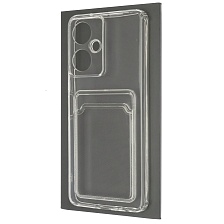 Чехол накладка CARD CASE для TECNO CAMON 19, Camon 19 Pro, силикон, отдел для карт, цвет прозрачный Чехол накладка CARD CASE для TECNO CAMON 19, Camon 19 Pro, силикон, отдел для карт, цвет прозрачный