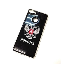 Чехол накладка для HUAWEI Y9 2018, силикон, рисунок Герб России