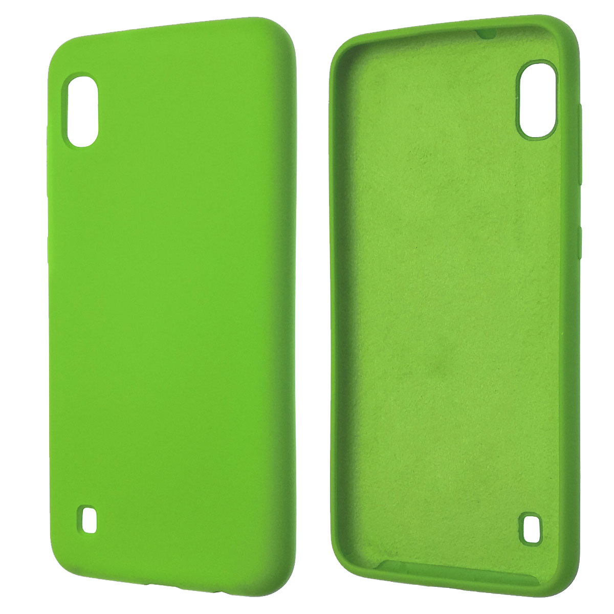 Чехол накладка Silicon Cover для Samsung A10 2019 (SM-A105), силикон, бархат, цвет зеленый.