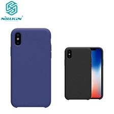 Чехол накладка Nillkin для APPLE iPhone X, силикон, волокно, цвет синий.