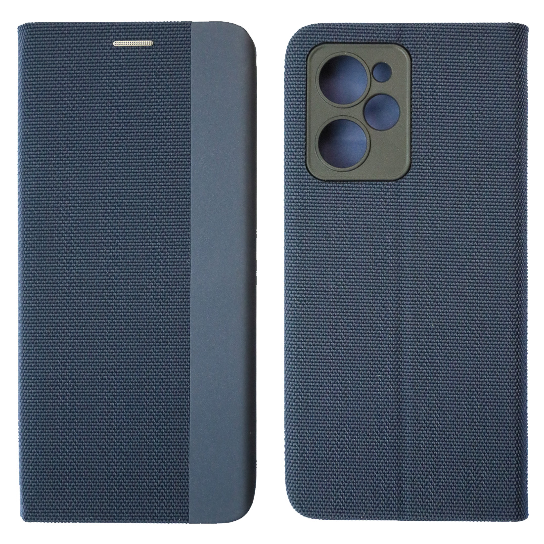 Чехол книжка MESH для XIAOMI POCO X5 Pro, текстиль, силикон, бархат, визитница, цвет темно синий