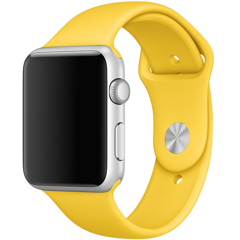 Ремешок для Apple Watch спортивный "Sport", размер 42-44 mm, цвет рапсово желтый.