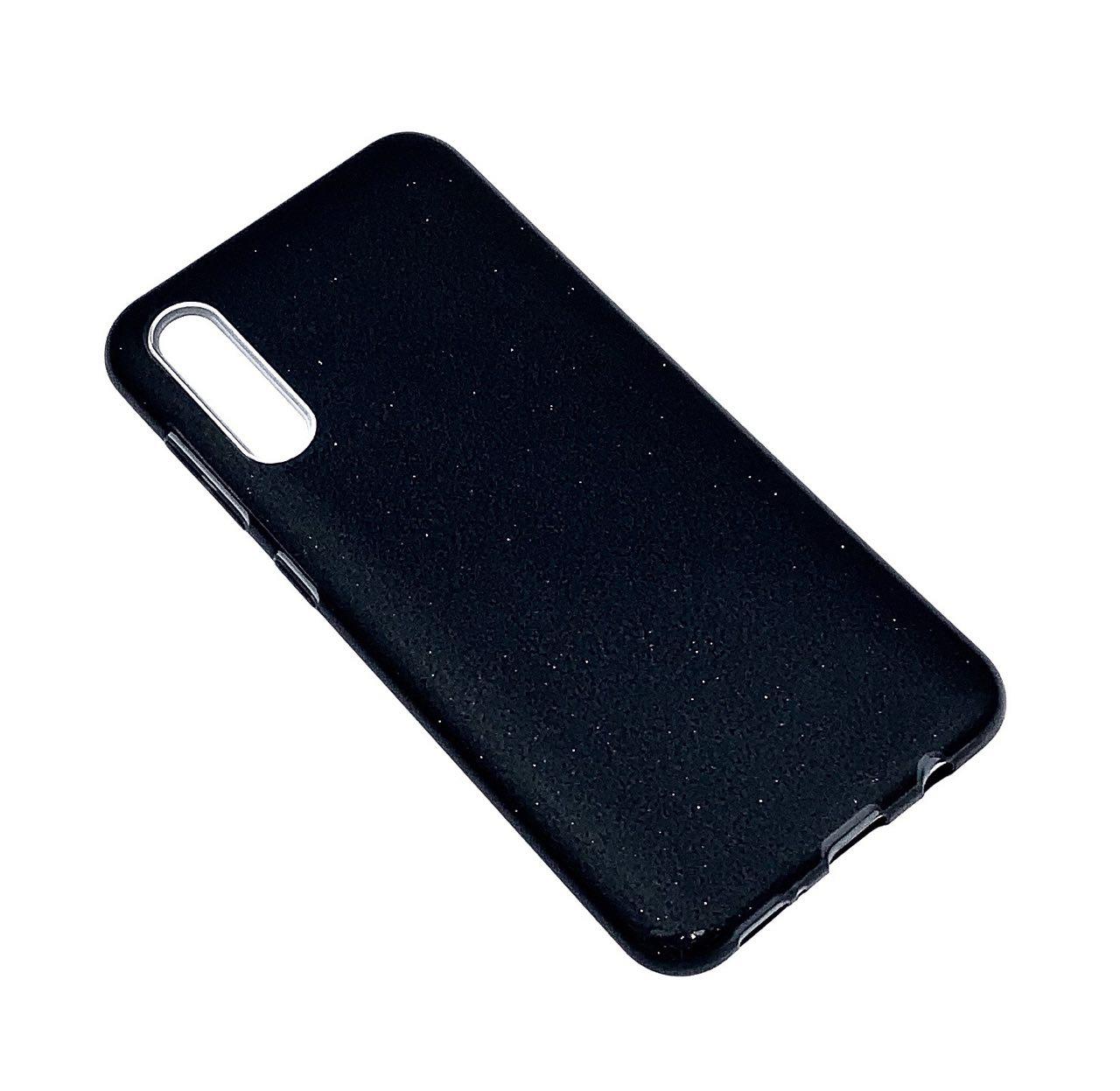 Чехол накладка Shine для SAMSUNG Galaxy A50 (SM-A505), A30s (SM-A307), A50s (SM-A507),силикон, блестки, цвет черный