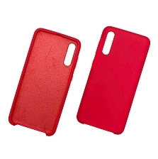 Чехол накладка Silicon Cover для SAMSUNG Galaxy A50 (SM-A505), A30s (SM-A307), A50s (SM-A507), силикон, бархат, цвет бордовый.