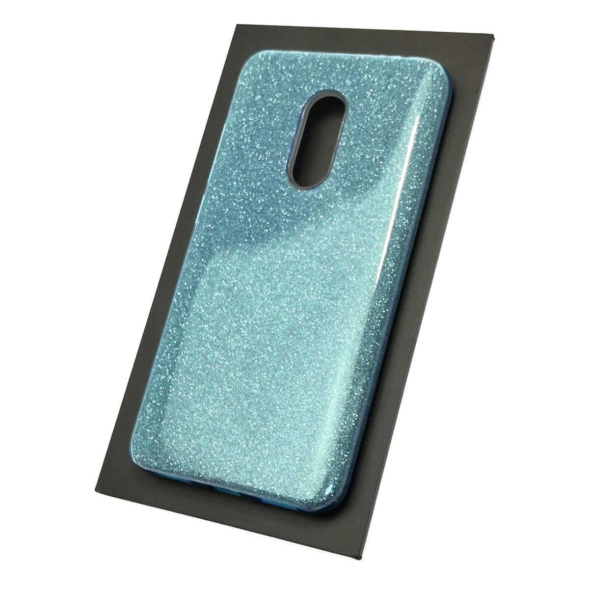 Чехол накладка Shine для XIAOMI Redmi Note 4X, силикон, блестки, цвет голубой