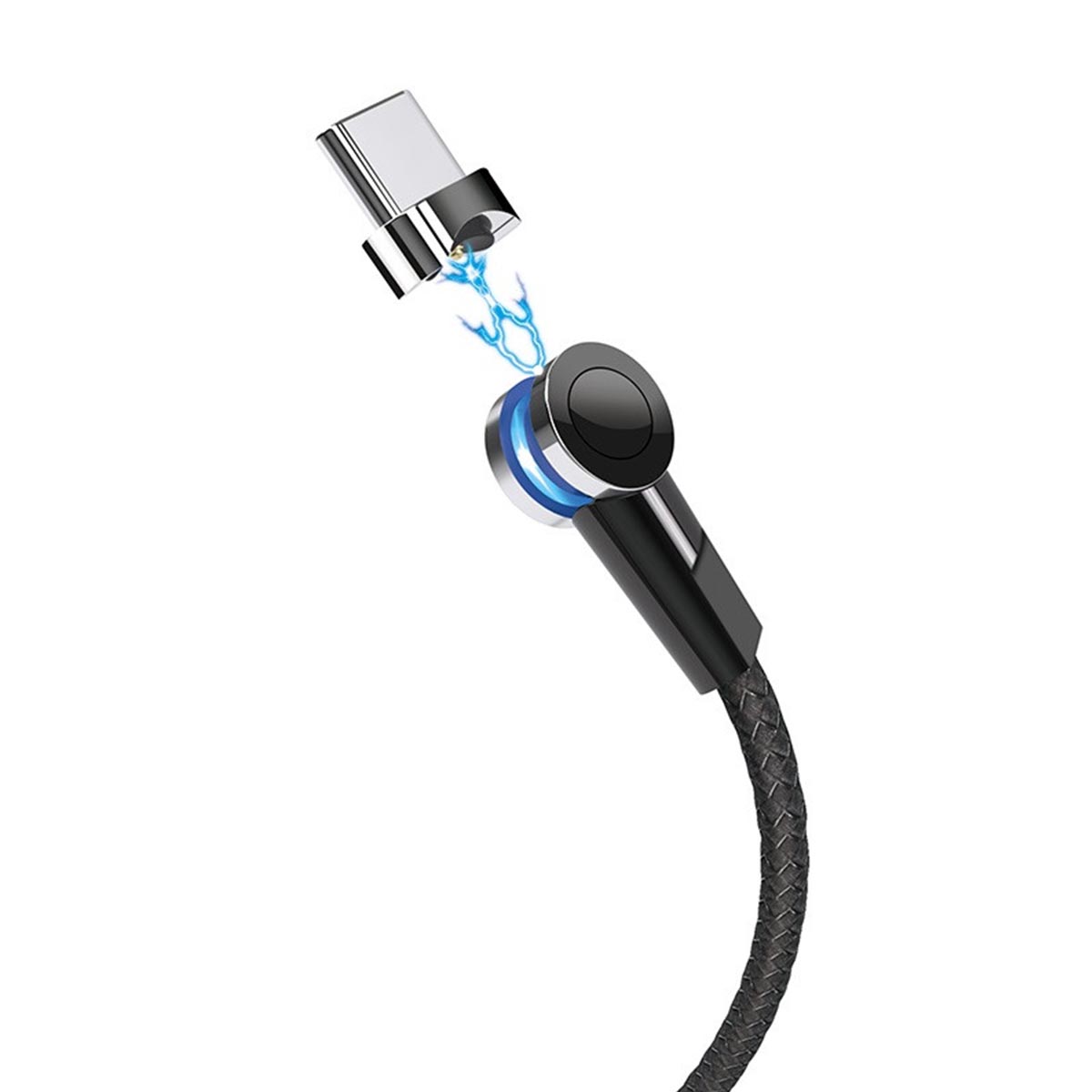 Магнитный зарядный кабель HOCO S8 Magnetic, длина 1,2 метра, с магнитной насадкой USB Type-C, цвет черный Магнитный зарядный кабель HOCO S8 Magnetic, длина 1,2 метра, с магнитной насадкой USB Type-C, цвет черный