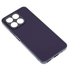 Чехол накладка для Honor X8a, защита камеры, силикон, пластик, цвет темно фиолетовый