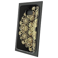 Чехол накладка для SAMSUNG Galaxy S7 Edge (SM-G935), силикон, стразы, рисунок орнамент