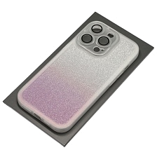 Чехол накладка Shine для APPLE iPhone 14 Pro, силикон, блестки, защита камеры, цвет серебристо сиреневый