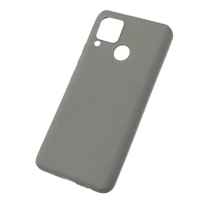 Чехол накладка SOFT TOUCH для Realme C15, силикон, матовый, цвет светло серый