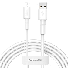 Кабель BASEUS Mini White Micro USB, 2.4A, длина 1 метр, цвет белый