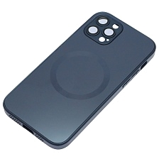 Чехол накладка с поддержкой MagSafe для APPLE iPhone 12 Pro (6.1"), защита камеры, силикон, пластик, цвет темно синий Чехол накладка с поддержкой MagSafe для APPLE iPhone 12 Pro (6.1"), защита камеры, силикон, пластик, цвет темно синий