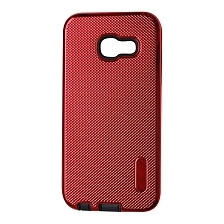 Чехол накладка для SAMSUNG Galaxy A3 2017 (SM-A320), силикон, бронированный, цвет красный