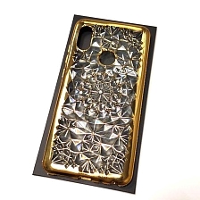 Чехол накладка для XIAOMI Redmi Note 5, Note 5 Pro, силикон, стразы, цвет золотистый