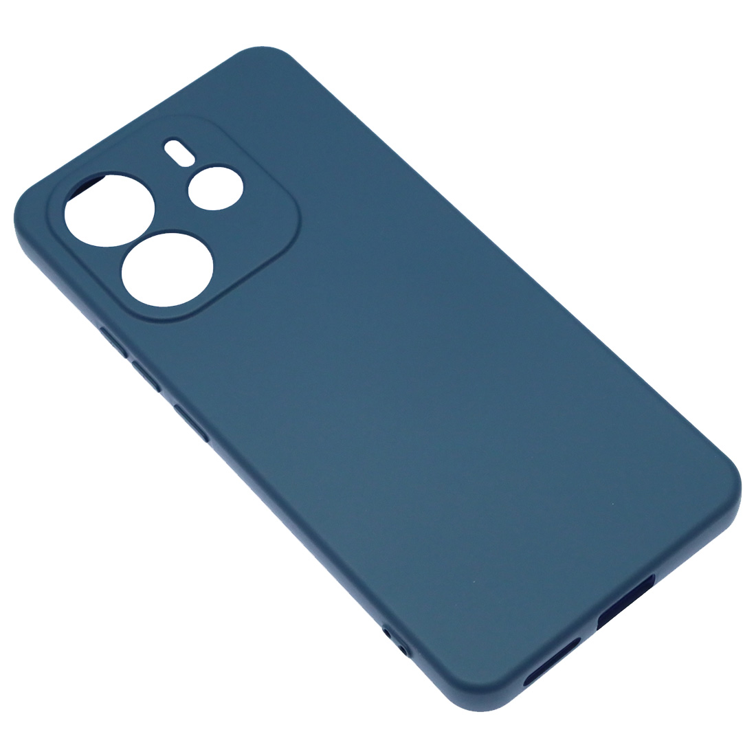 Чехол накладка NANO для XIAOMI Redmi Note 14 4G, защита камеры, силикон, бархат, цвет темно синий