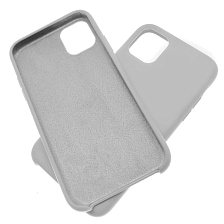 Чехол накладка Silicon Case для APPLE iPhone 11, силикон, бархат, цвет светло серый