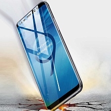 Защитная антишоковая плёнка 5D Nano Antishock для SAMSUNG Galaxy S9 Plus (SM-G965), цвет канта чёрный MONARCH.