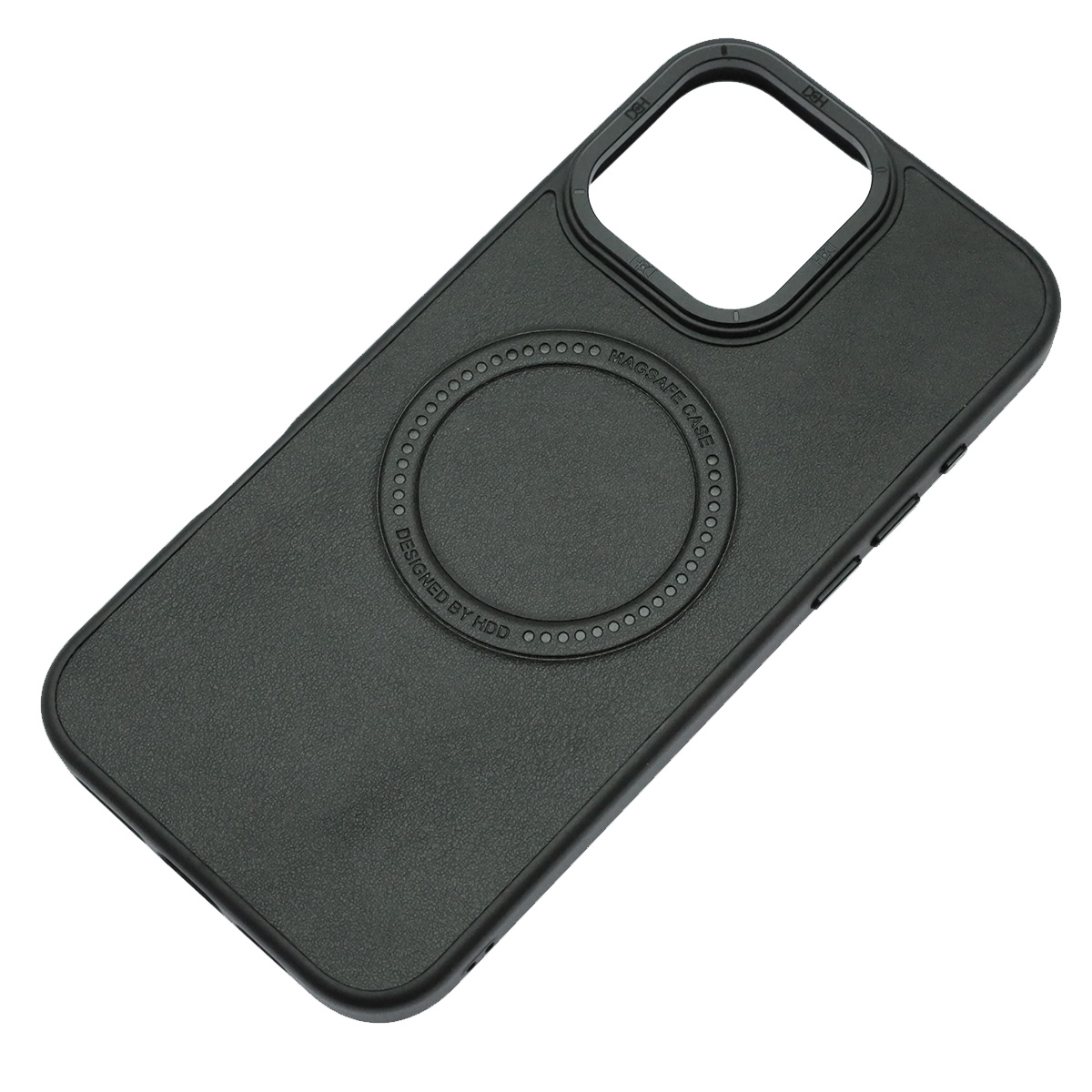 Чехол накладка Creative Stylish с поддержкой MagSafe для APPLE iPhone 16 Pro Max, защита камеры, экокожа, бархат, цвет черный