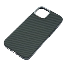 Чехол накладка KWI-NI с поддержкой MagSafe для APPLE iPhone 15, карбон, цвет черный