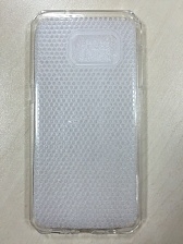 Накладка силиконовая для SAMSUNG Galaxy S7 SM-G930F "Соты" прозрачная светлая.