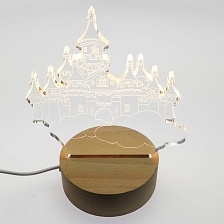 Лампа ночник GLASS, 3D эффект, рисунок Город
