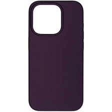 Чехол накладка Silicone Case для APPLE iPhone 15 Pro, L-ogo, бархатная подложка, цвет фиолетово-черный